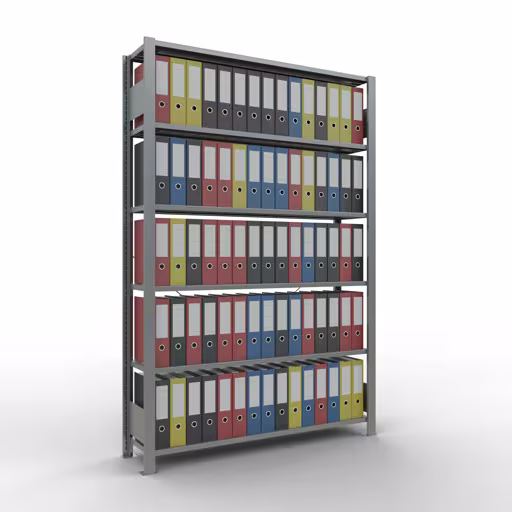 Figure n° 13 de l'article, système d'étagères de bureau MULTIplus85, 2000 x 1300 x 300 mm, 6 étagères, traverse, galvanisé, sans barre d'arrêt du groupe de produits étagères de bureau de Schulte Lagertechnik