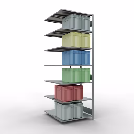 Image du produit n° 16 de l'article Rayonnage complémentaire, rayonnage double, système d'étagères enfichables MULTIplus150, 3000 x 1000 x (2x600) mm, 2x7 rayons, barres de longueur, galvanisé Figure n° 16 de l'article, étagère double, système d'étagères MULTIplus150, 3000 x 1000 x (2x600) mm, 2x7 étagères, galvanisé du groupe de produits étagères de Schulte Lagertechnik