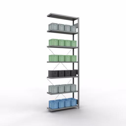 Étagère supplémentaire, étagère, système enfichable MULTIplus330, 3000 x 1000 x 300 mm, 7 étagères, traverse, galvanisée de Schulte Lagertechnik avec le réf. 13937