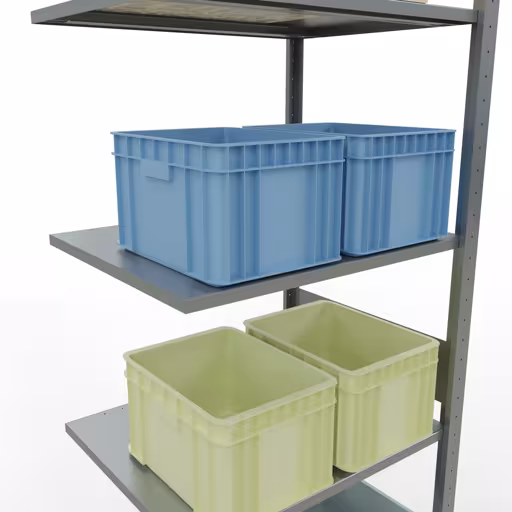 Scaffali aggiuntivi, scaffali, sistema a innesto MULTIplus150, 3000 x 750 x 600 mm (AxLxP), 7 ripiani, barre longitudinali, zincato con GTIN 4004514281180 Scaffali aggiuntivi, scaffali, sistema a innesto MULTIplus150, 3000 x 750 x 600 mm (AxLxP), 7 ripiani, barre longitudinali, zincato di Schulte Lagertechnik con l'articolo n. 12767-75-LR