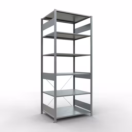 Étagère de base, étagère, système enfichable MULTIplus150, 2500 x 1000 x 800 mm (HxLxP), 6 étagères, traverse, galvanisée de Schulte Lagertechnik Étagère de base, étagère, système enfichable MULTIplus150, 2500 x 1000 x 800 mm (HxLxP), 6 étagères, traverse, galvanisée, étagère de base, réf. 12581