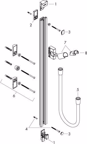 Barre de douche Hansgrohe RAINDANCE UNICA S 900 mm chromé