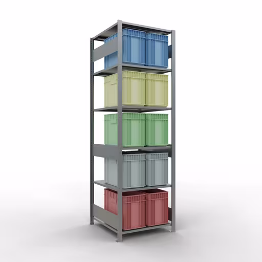 Scaffale base, scaffale, sistema a innesto MULTIplus150, 2500 x 750 x 800 mm (AxLxP), 6 ripiani, barre longitudinali, zincato con l'articolo n. 12781-75-LR Scaffale base, scaffale, sistema a innesto MULTIplus150, 2500 x 750 x 800 mm (AxLxP), 6 ripiani, barre longitudinali, zincato di Schulte Lagertechnik della categoria Sistema a innesto