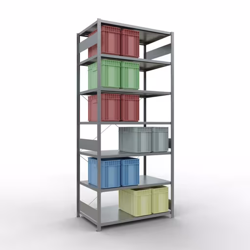 Figure n° 10 de l'article étagère de base du système enfichable 3000x1300x800 mm, type 250 kg, galvanisée du groupe de produits du système enfichable de la marque Schulte Lagertechnik