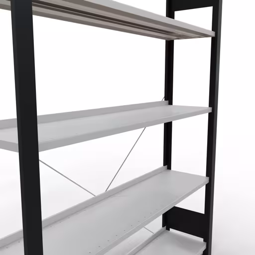 Figura n. 13 dell'articolo scaffale base, scaffale per ufficio, sistema a innesto MULTIplus85, 1800 x 1300 x 300 mm, 5 ripiani, nero/grigio chiaro del gruppo di prodotti scaffali per ufficio della marca Schulte Lagertechnik
