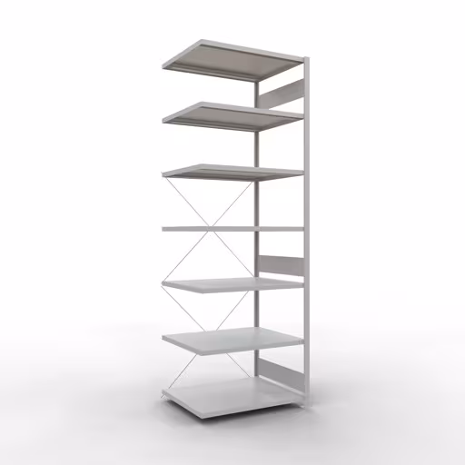Rayonnage supplémentaire, étagère, système enfichable MULTIplus330, 3000 x 1000 x 800 mm, 7 étagères, gris clair RAL 7035 de la marque Schulte Lagertechnik de la gamme de produits du système enfichable
