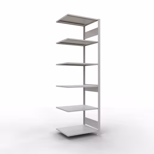 Rayonnage supplémentaire, étagère, système enfichable MULTIplus150, 2500 x 750 x 600 mm, 6 étagères, gris clair RAL 7035 de la marque Schulte Lagertechnik de la gamme de produits du système enfichable