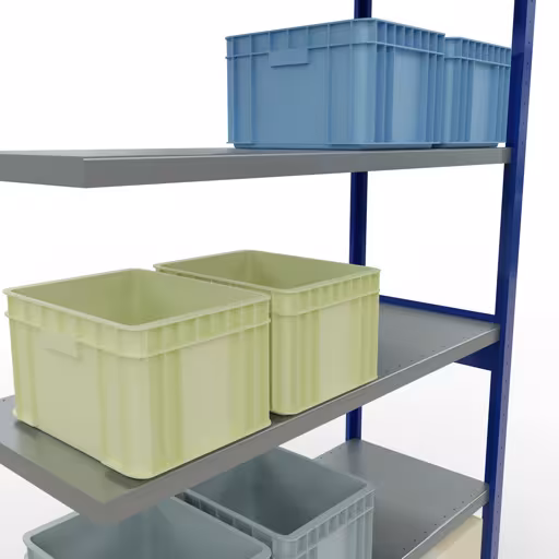 Rayonnage supplémentaire, étagère, système enfichable MULTIplus250, 2500 x 1300 x 500 mm, 6 étagères, RAL 5010 bleu gentiane/galvanisé de Schulte Lagertechnik de la gamme de produits du système enfichable