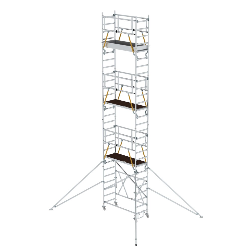 Ponteggio pieghevole Munk SG 0,75 x 1,80 m con stabilizzatore, altezza piattaforma 7,12 m, di Günzburger Steigtechnik Ponteggio pieghevole Munk SG 0,75 x 1,80 m con braccio di supporto della categoria ponteggi pieghevoli con numero di articolo 115164