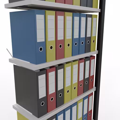 Figure n° 13 de l'article étagère complémentaire, étagère de bureau, système enfichable MULTIplus85, 2300 x 750 x 300 mm, 7 étagères, sans baguette de butée, noir/gris clair du groupe de produits étagères de bureau de la marque Schulte Lagertechnik