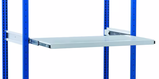 Tablette coulissante 1000 x 600 mm, gris clair RAL 7035, capacité de charge de 70 kg de Schulte Lagertechnik de la gamme de produits du système enfichable