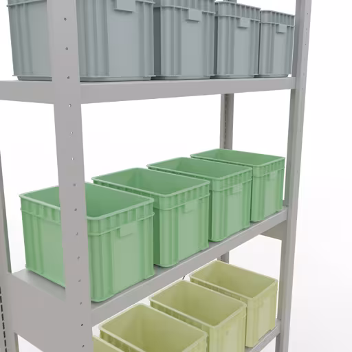 Étagère de base, étagère, système enfichable MULTIplus250, 2500 x 1000 x 300 mm, 6 étagères, gris clair RAL 7035 de Schulte Lagertechnik de la catégorie du système enfichable
