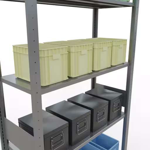 Figure n° 15 de l'article étagère de base, système d'étagères enfichables MULTIplus85, 3000 x 1000 x 400 mm, 7 étagères, galvanisées du groupe de produits système enfichable de la marque Schulte Lagertechnik