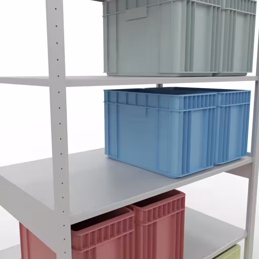 Étagère de base, étagère, système enfichable MULTIplus150, 2500 x 1300 x 800 mm, 6 étagères, RAL 7035 gris clair de la marque Schulte Lagertechnik de la gamme de produits du système enfichable