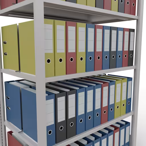 Étagère de base, étagère de bureau, système enfichable MULTIplus150, 1800 x 1000 x 600 mm, 5 étagères, avec butée centrale, gris clair de Schulte Lagertechnik de la catégorie étagères de bureau