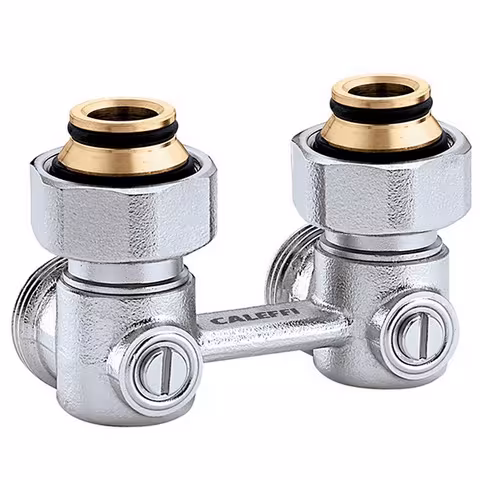 Hahnblock 3/4 Zoll Eck-Form Eurokonus von der Marke Caleffi Hahnblöcke Eurokonus Typ Typ: 3/4 Zoll Eck-Form Eurokonus aus der Kategorie Heizkörpermontage & Anschlüsse mit der Artikelnr. 301152