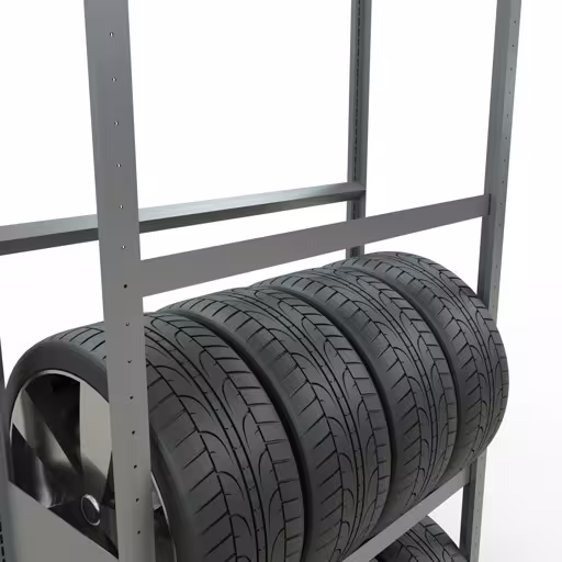 Figura n. 13 dell'articolo scaffale base, portaruote/pneumatico, 2750 x 1050 x 400 mm (AxLxP), zincato, 4 livelli di stoccaggio con carico dello scomparto di 150 kg per livello dal gruppo di prodotti Scaffali della marca Schulte Lagertechnik