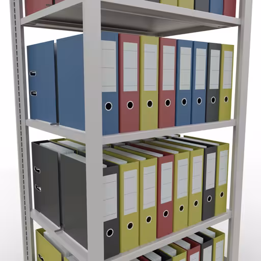 Figura n. 8 dell'articolo scaffale base, scaffale per ufficio, sistema a innesto MULTIplus150, 1800 x 750 x 600 mm, 5 ripiani, , , grigio chiaro del gruppo di prodotti scaffali per ufficio della marca Schulte Lagertechnik