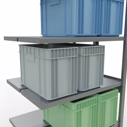 Scaffale aggiuntivo, scaffale doppio, sistema di scaffalature MULTIplus250, 2500 x 1000 x (2x400) mm (AxLxP), 2x6 ripiani, barre longitudinali, zincato con GTIN 4004514262059 Scaffale aggiuntivo, scaffale doppio, sistema di scaffali MULTIplus250, 2500 x 1000 x (2x400) mm (AxLxP), 2x6 ripiani, barre longitudinali, zincato di Schulte Lagertechnik con l'articolo n. 17946