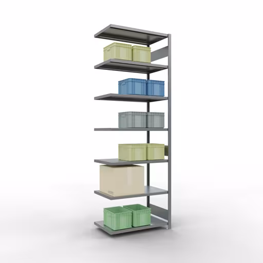 Image du produit n° 13 de l'article Rayonnage complémentaire, rayonnage à étagères, système enfichable MULTIplus330, 3000 x 1000 x 600 mm, 7 étagères, barres de longueur, galvanisé Figure n° 13 de l'article, système enfichable pour étagères MULTIplus330, 3000 x 1000 x 600 mm, 7 étagères, galvanisé du groupe de produits système enfichable de Schulte Lagertechnik