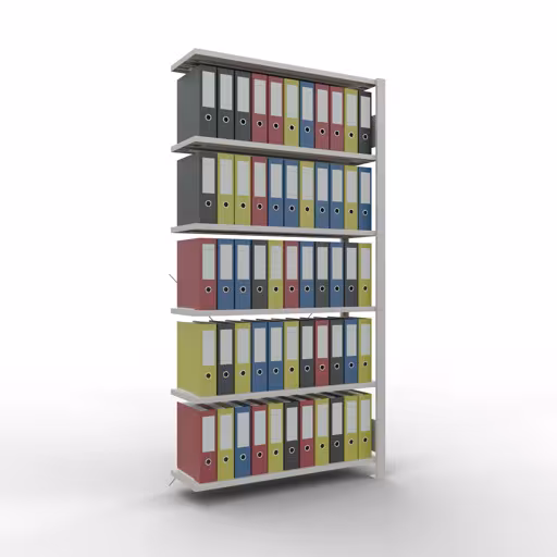 Produktbild Nr 14 des Artikels Anbauregal, Büro-Fachbodenregal Stecksystem MULTIplus85, 2000 x 1000 x 300 mm (HxBxT), 6 Fachböden, Kreuzstrebe, ohne Anschlagleiste, lichtgrau Abbildung Nr 14 des Artikels Anbauregal, Büro-Fachbodenregal Stecksystem MULTIplus85, 2000 x 1000 x 300 mm (HxBxT), 6 Fachböden, Kreuzstrebe, ohne Anschlagleiste, lichtgrau aus der Produktgruppe Büroregale von der Marke Schulte Lagertechnik