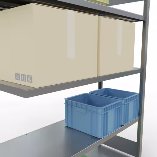 Image du produit n° 15 de l'article Rayonnage complémentaire, rayonnage à étagères, système enfichable MULTIplus250, 2000 x 1300 x 500 mm, 5 étagères, barres longitudinales, galvanisé Figure n° 15 de l'article, système d'étagères enfichables MULTIplus250, 2000 x 1300 x 500 mm, 5 étagères, galvanisées du groupe de produits système enfichable de Schulte Lagertechnik