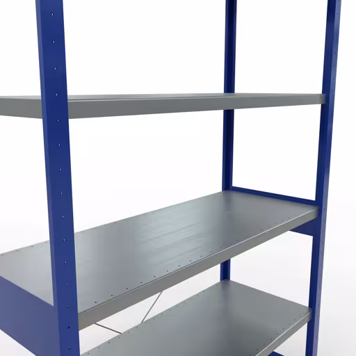Figure n° 13 de l'article étagère de base, étagère, système enfichable MULTIplus250, 2500 x 1300 x 500 mm, 6 étagères, RAL 5010 bleu gentiane/galvanisé du groupe de produits système enfichable de Schulte Lagertechnik