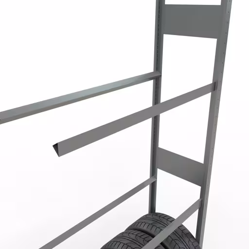 Image du produit n° 13 de l'article Rayonnage supplémentaire, rack roues/pneus, 4500 x 1050 x 400 mm, galvanisé, 6 niveaux de stockage avec charge de compartiment de 150 kg par niveau Figure n° 13 de l'article, rayonnage pour roues/pneus, 4500 x 1050 x 400 mm, galvanisé, 6 niveaux de stockage avec une charge de compartiment de 150 kg par niveau du groupe de produits rayonnages à étagères de Schulte Lagertechnik