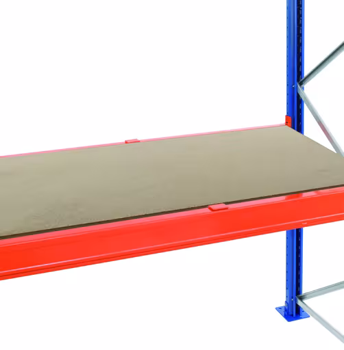 Niveau en aggloméré pour rayonnages à palettes, pour profondeur de rail 50 mm, 800 x 1825 x 38 mm, encastré, avec supports de profondeur de Schulte Lagertechnik de la gamme de rayonnages à palettes