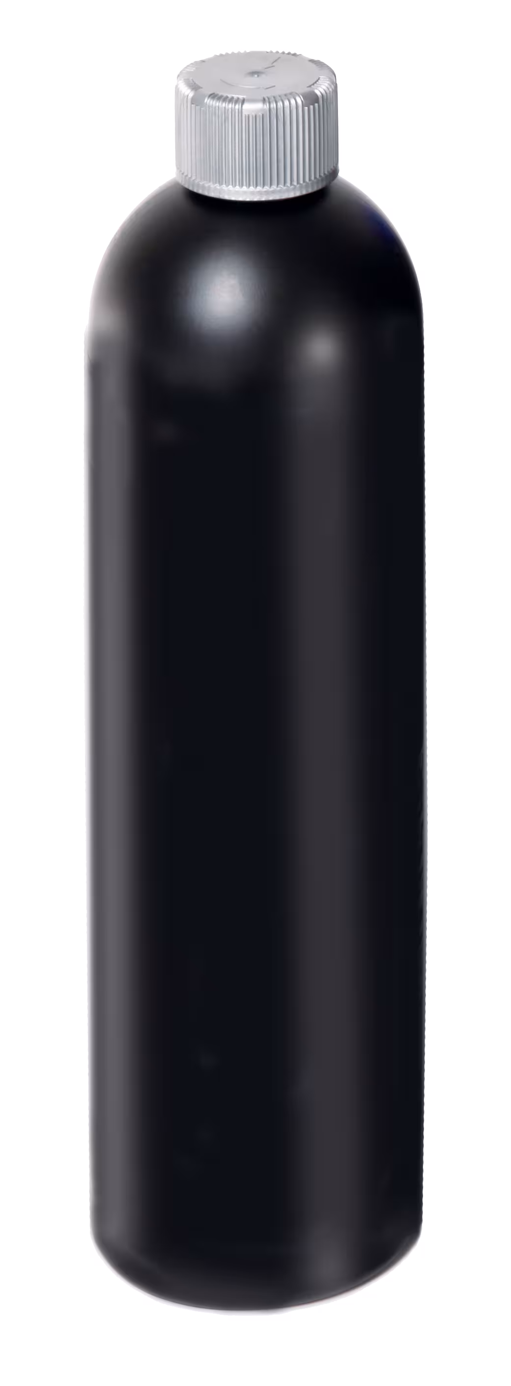 Flacon rond Performance de 750 ml noir (HD-PE), avec bouchon à vis de la catégorie des produits d'entretien pour véhicules avec le numéro d'article 110001. PZ-210-750
