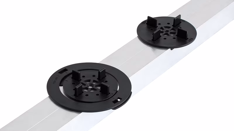 TERRASYS Schienengleiter flexibel 4mm Fugenkreuz, 60mm Aufnahme Gerät, Deckenventilator, Elektrisches Gerät