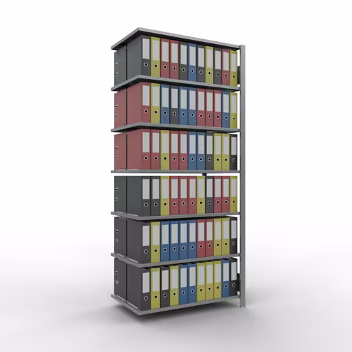 Figure n° 12 de l'article, étagère de bureau, système enfichable MULTIplus150, 2300 x 1000 x 600 mm, 7 étagères, galvanisées, avec butée centrale du groupe de produits étagères de bureau de Schulte Lagertechnik