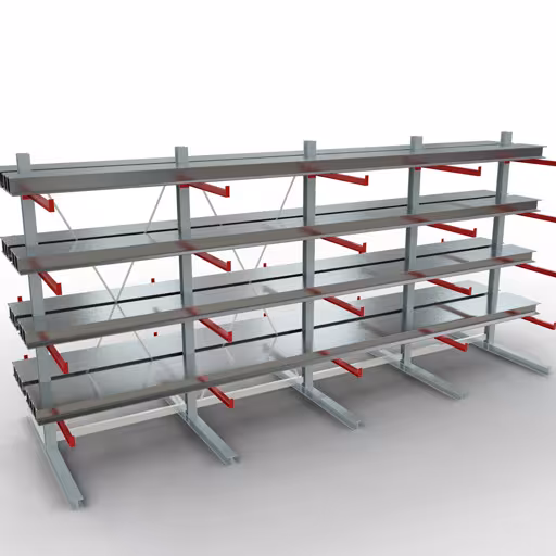 Figura n. 11 dell'articolo Scaffale completo K 6000, bilaterale, 3000 x 6000 x 2x 1000 mm, RAL 7001 / RAL 3000, 5 livelli di stoccaggio del gruppo di prodotti scaffalature cantilever della marca Schulte Lagertechnik