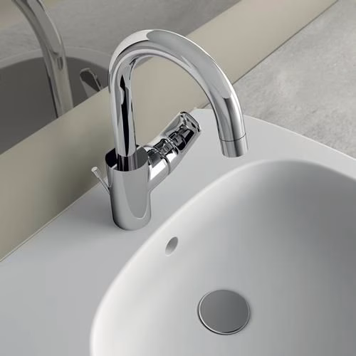 Miscelatore per lavabo IS Ceraflex con bocca alta e scarico a scomparsa 146 mm cromo