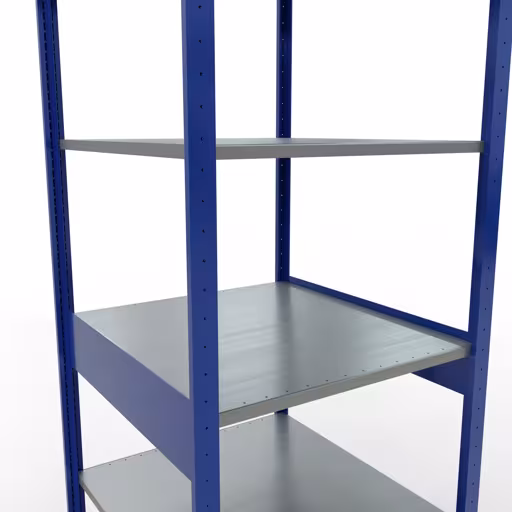 Étagère de base, étagère, système enfichable MULTIplus150, 2500 x 750 x 800 mm, 6 étagères, RAL 5010 bleu gentiane/galvanisé/galvanisé de la marque Schulte Lagertechnik de la gamme de produits du système enfichable