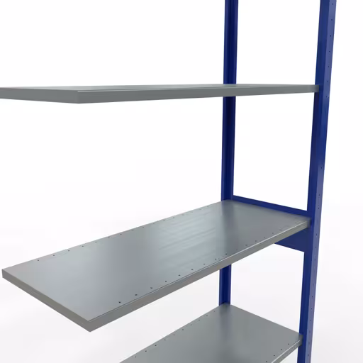Représentation supplémentaire de l'article, système d'étagères MULTIplus150, 2500 x 1000 x 400 mm, 6 étagères, RAL 5010 bleu gentiane/galvanisé
