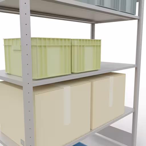 Ripiano base sistema a innesto 2000x1300x600 mm, tipo 150 kg, grigio chiaro con articolo n. 32660-130 Scaffale base con sistema a innesto 2000x1300x600 mm, tipo 150 kg, grigio chiaro di Schulte Lagertechnik dalla categoria Sistema a innesto