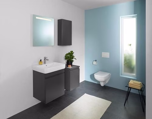 Geberit Renova Plan Wand-WC Tiefspüler Rimfree, weiß