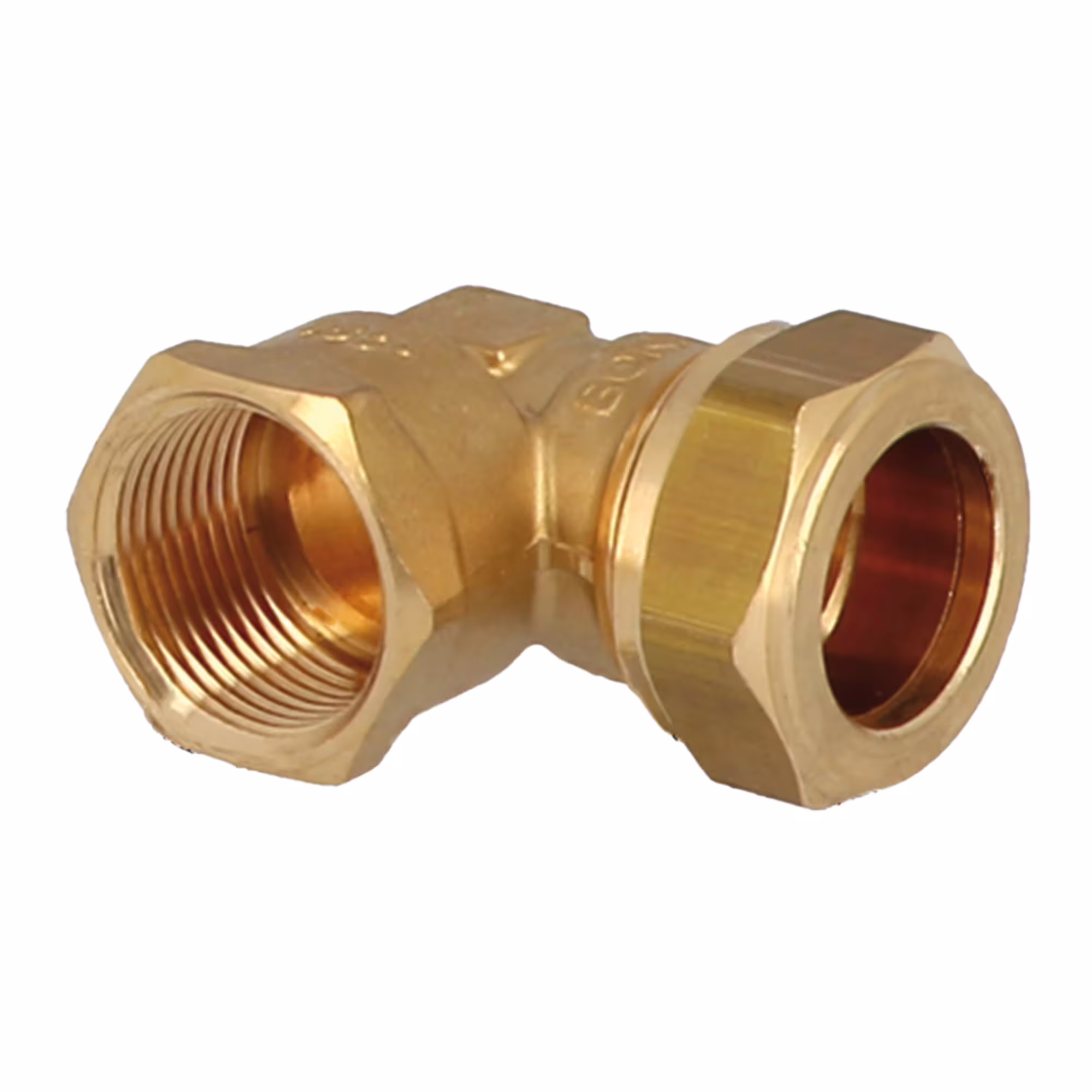 Anello di serraggio in rame angolo 90° IT 1/2 pollice x 18 mm di General Fittings Passaggio angolare 90° IT, raccordo a compressione in ottone, cod. 1N0022H041800A