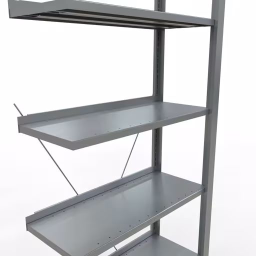 Produktbild Nr 15 des Artikels Anbauregal, Büro-Fachbodenregal Stecksystem MULTIplus85, 2300 x 750 x 300 mm (HxBxT), 7 Fachböden, Kreuzstrebe, verzinkt, mit Anschlagleiste Abbildung Nr 15 des Artikels Anbauregal, Büro-Fachbodenregal Stecksystem MULTIplus85, 2300 x 750 x 300 mm (HxBxT), 7 Fachböden, Kreuzstrebe, verzinkt, mit Anschlagleiste aus der Produktgruppe Büroregale von der Marke Schulte Lagertechnik