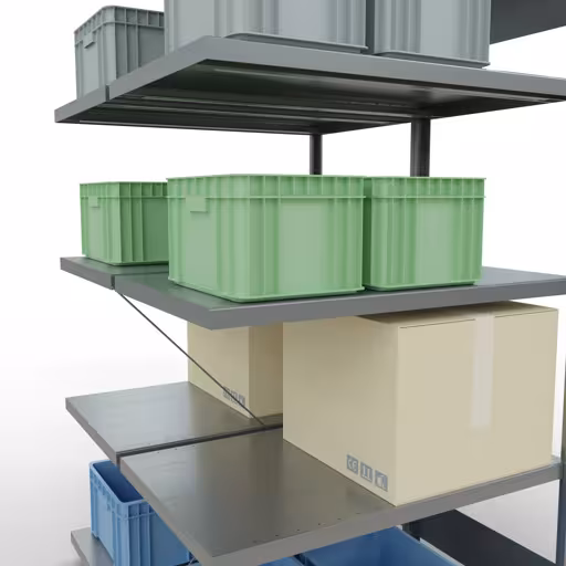 Rayonnage supplémentaire, rayonnage double, système d'étagères MULTIplus250, 2000 x 1000 x (2x600) mm, 2x5 étagères, traverse, galvanisé de Schulte Lagertechnik de la catégorie étagères