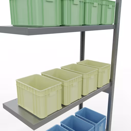 Produktbild Nr 12 des Artikels Anbauregal, Fachbodenregal Stecksystem MULTIplus250, 3000 x 1000 x 400 mm (HxBxT), 7 Fachböden, Längenriegel, verzinkt Abbildung Nr 12 des Artikels Anbauregal, Fachbodenregal Stecksystem MULTIplus250, 3000 x 1000 x 400 mm (HxBxT), 7 Fachböden, Längenriegel, verzinkt aus der Produktgruppe Stecksystem von der Marke Schulte Lagertechnik