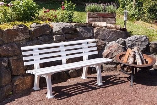 Detailbild 4022821 Bank Sylt Länge 1500 x Breite 540 x Höhe 740 mm 3-Sitzer Kunststoff weiß BLOME