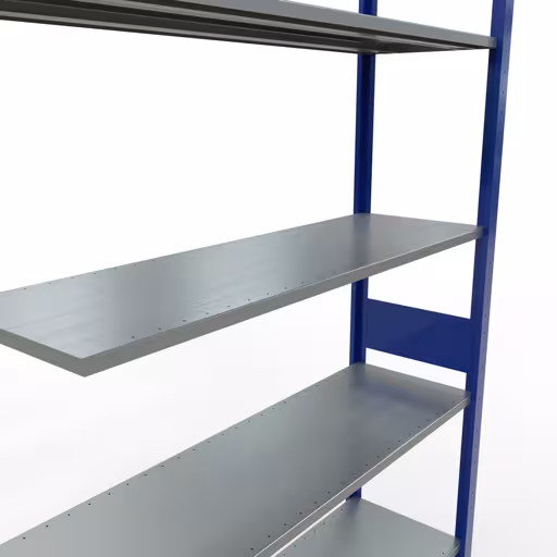 Scaffali aggiuntivi, scaffali, sistema a innesto MULTIplus150, 3000 x 1300 x 400 mm (AxLxP), 7 ripiani, barre longitudinali, RAL 5010 blu genziana/zincato di Schulte Lagertechnik con l'articolo n. 12747-130-LR-B