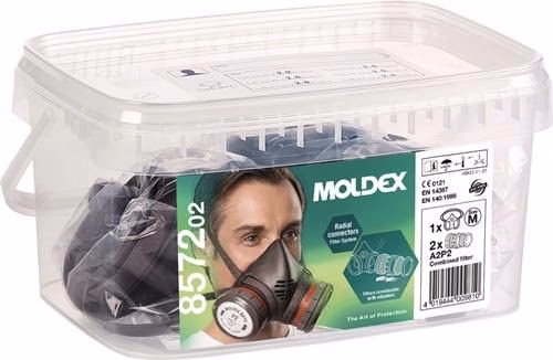 Boîtier de protection respiratoire Moldex 857202 A2P2 R D – Série 8000 1x800201,2x807001,2x850001,2x809001 Boîte de protection respiratoire 857202 A2P2 R D – Série 8000 1x800201,2x807001,2x850001,2x809001 de la catégorie masques et filtres respiratoires avec le numéro de pièce 4000370730