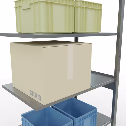 Rayonnage supplémentaire, rayonnage à étagères, système enfichable MULTIplus150, 2500 x 1000 x 600 mm, 6 étagères, barres longitudinales, galvanisé avec réf. 12766-LR , Étagère MULTIplus150 système enfichable, 2500 x 1000 x 600 mm, 6 étagères, galvanisée de Schulte Lagertechnik de la catégorie système enfichable