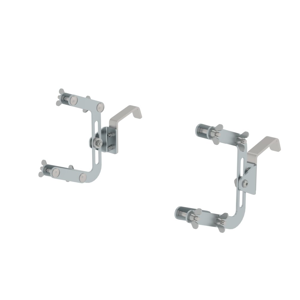 Gancio di sicurezza per testa scala Munk con dispositivo di serraggio, 1 set = 2 pezzi di Günzburger Steigtechnik Gancio di sicurezza per testa scala Munk con dispositivo di serraggio, 1 set = 2 pezzi, dalla categoria protezione anticaduta, numero articolo 019345