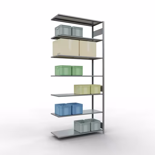 Image du produit n° 13 de l'article étagère complémentaire, étagère, système enfichable MULTIplus150, 3000 x 1300 x 500 mm, 7 étagères, galvanisé de la gamme de produits du système enfichable de Schulte Lagertechnik