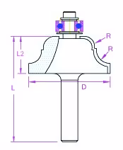 Fraise à profilé B avec roulement à billes D 38,1 mm, L 49,3 mm, L2 17,5 mm de PROJAHN de la gamme d'accessoires pour machines