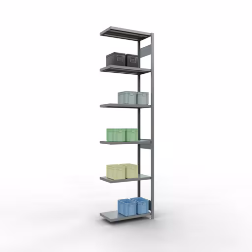 Figura n. 15 dell'articolo scaffale aggiuntivo, scaffale a scaffale, sistema a innesto MULTIplus250, 3000 x 750 x 400 mm (AxLxP), 7 ripiani, barre longitudinali, zincato del gruppo di prodotti sistema a innesto della marca Schulte Lagertechnik